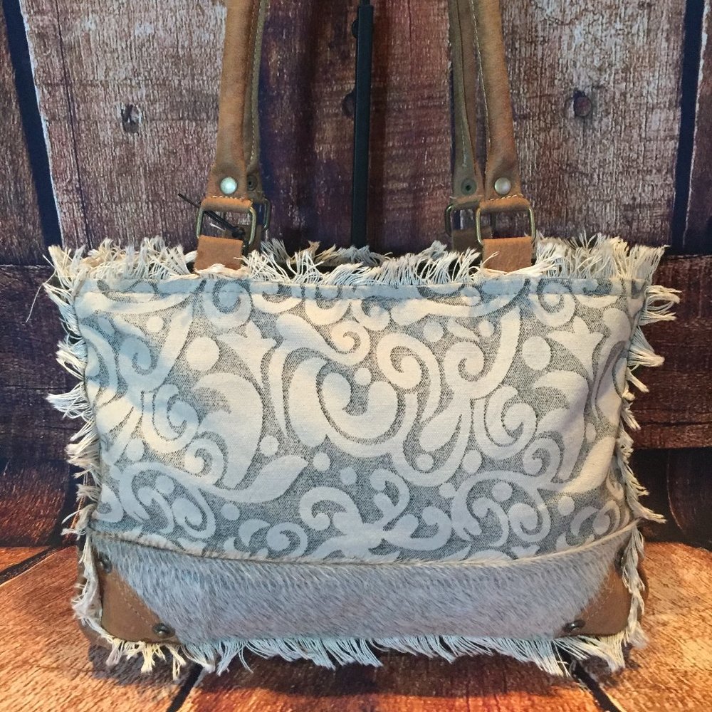 NEW Myra Leaf Print Small Handbag Genuine Leather
